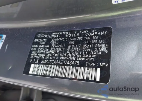 2018 Hyundai Tucson Sel from USA, damaged, VIN KM8J3CA44JU748478